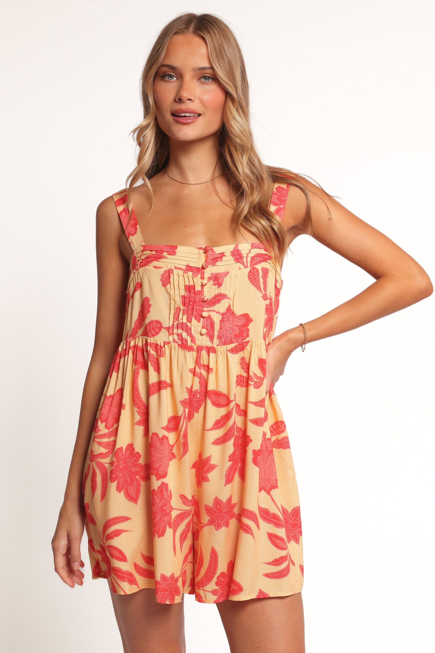 Nani Romper - Red Yellow Paisley Floral