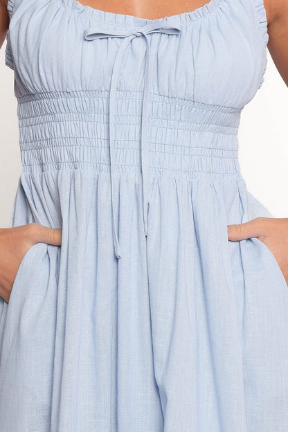Auguste Midi Dress - Pale Blue