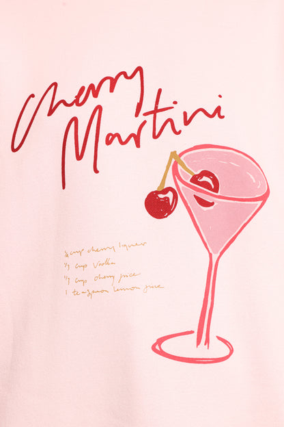 Cherry Martini Graphic Sweatshirt - Pink