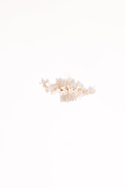 Geraldine Hair Comb - White