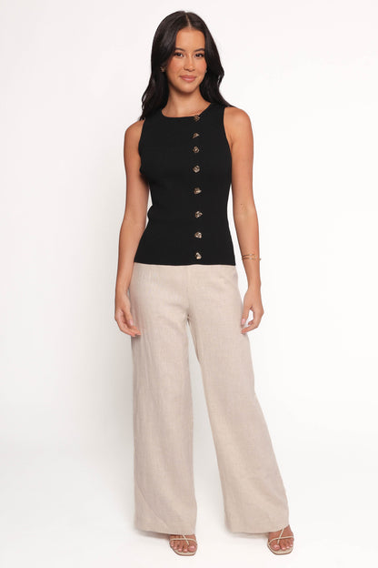 Lysa Knit Vest Top - Black