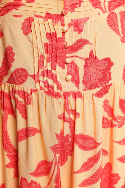 Nani Romper - Red Yellow Paisley Floral