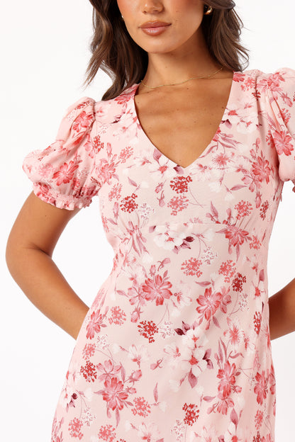 Sandra Midi Dress - Blushed Garden