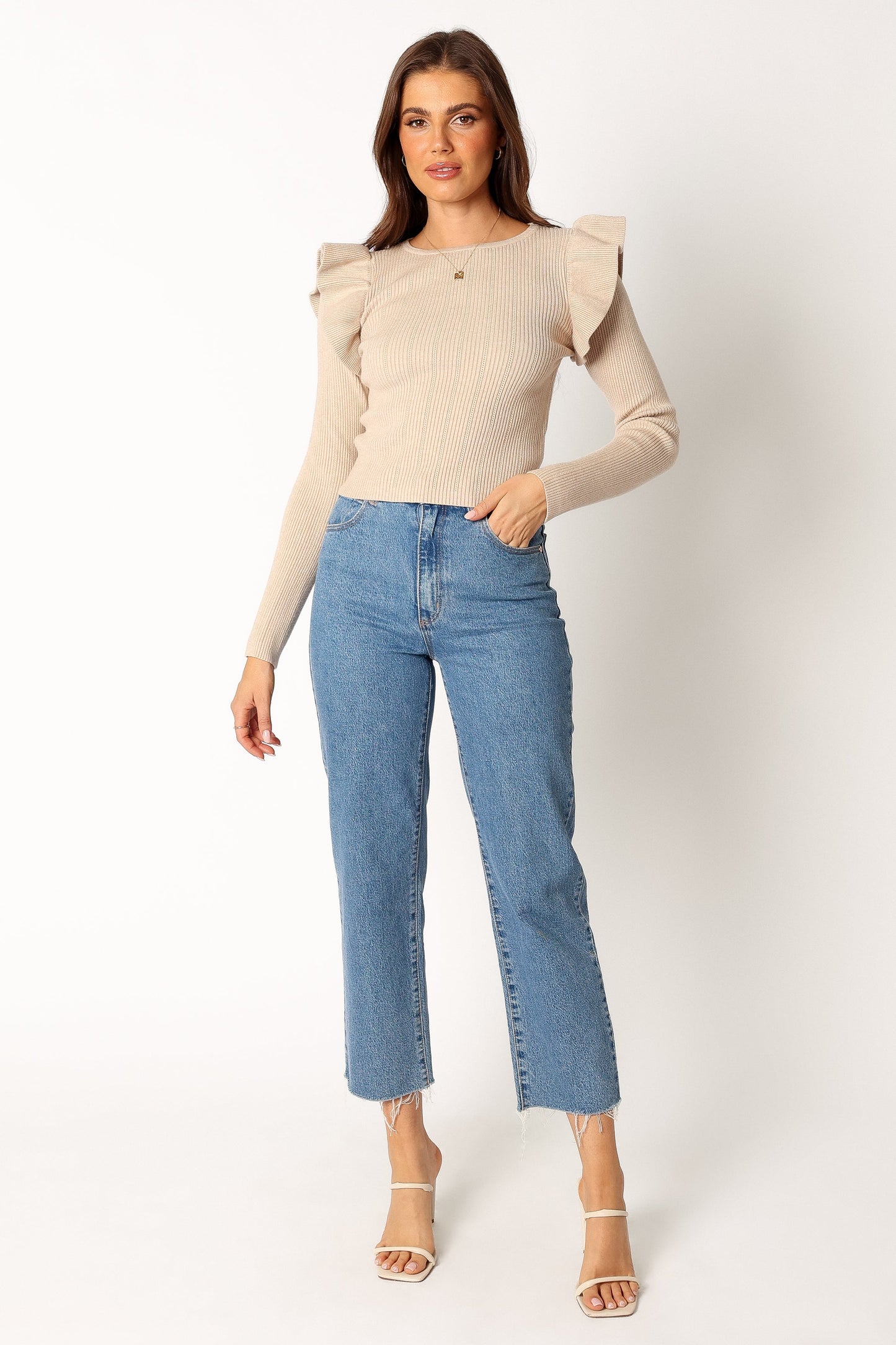 Easton Long Sleeve Knit Top - Nude