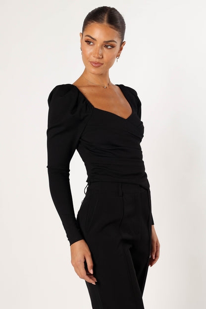 Spencer Long Sleeve Top - Black