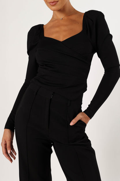 Spencer Long Sleeve Top - Black
